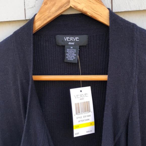 Navy Cascading Cardigan - Picture 4 of 5